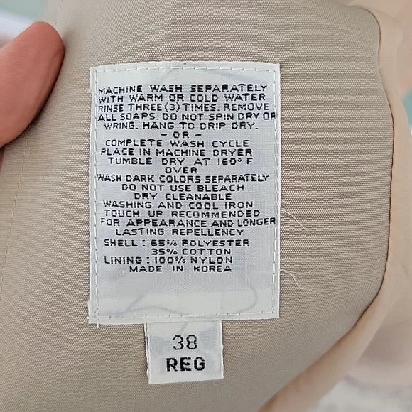 London Towne Tan Vintage Trench Coat Rain Coat Size 38R - Picture 4 of 7